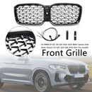 Diamond Front Bumper Kidney Grille Fit BMW X3 G01 X4 G02 2022-2025 Chorme