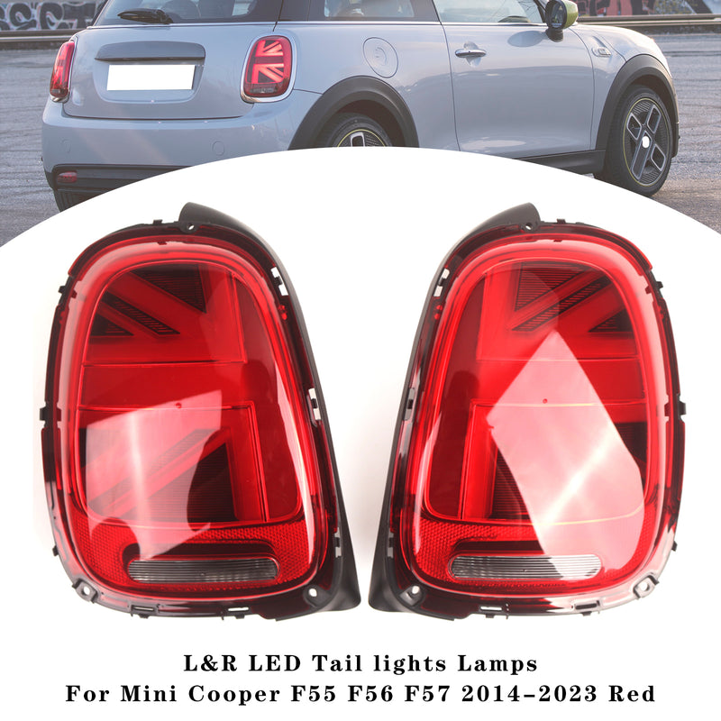 L&R LED Tail lights Lamps For Mini Cooper F55 F56 F57 2014-2023 Red