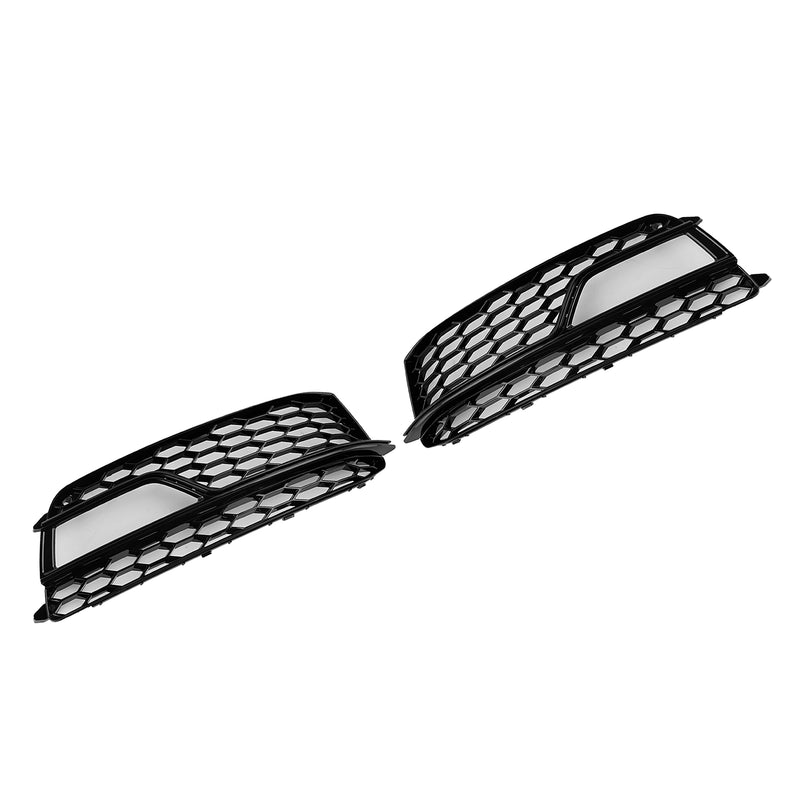 2PCS Front Fog Lamp Black Grille Grill Fit AUDI A5 S-Line S5 2013-2016