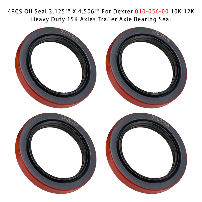 4PCS Oil Seal 3.125" X 4.506" For Dexter 010-056-00 10K 12K Heavy Duty 15K