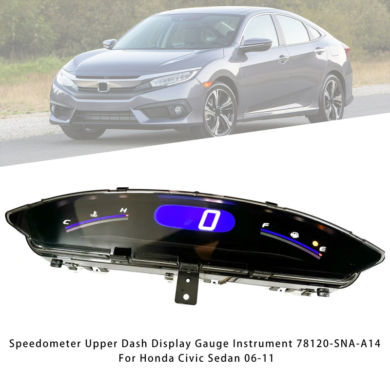 Speedometer Upper Dash Display Gauge Instrument For Honda Civic Sedan 06-11