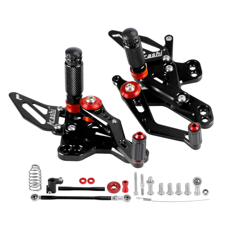 Black Rearsets Adjustable Foot Pegs Rest For Honda CB650R CBR650R 2019-2023