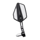 CNC Aluminium Black Bar End Mirror Set 7/8" Universal Fit Rearview Mirrors