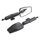 Black Folding Motorcycle Motorbike Mirrors Adventure Mirror Kit Universal Fit