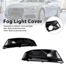 2016-2019 Audi A4 B9 S4 2PCS Black Front Bumper Foglight Grille Grill