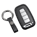 Leather Silicone Car Key Case Cover With Buckle For Hyundai Old Smart