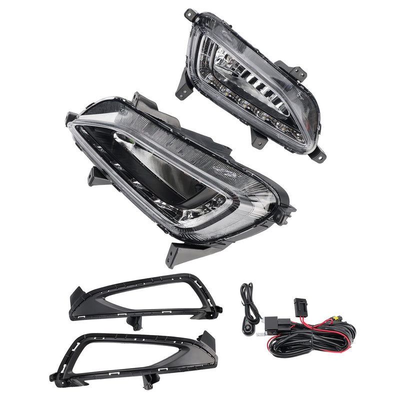 LED Fog Lights Front Bumper Lamps with DRL For 2016-2018 Hyundai Tucson