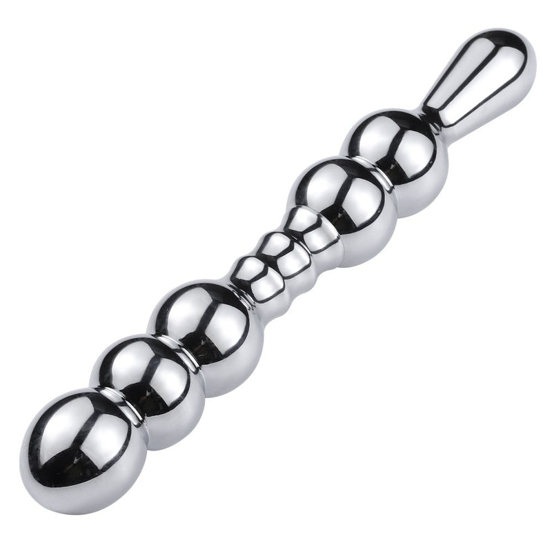 Sex Toy Stainless Steel Dildo Double Head Anal Plug Bead Butt Dilator Huge Metal