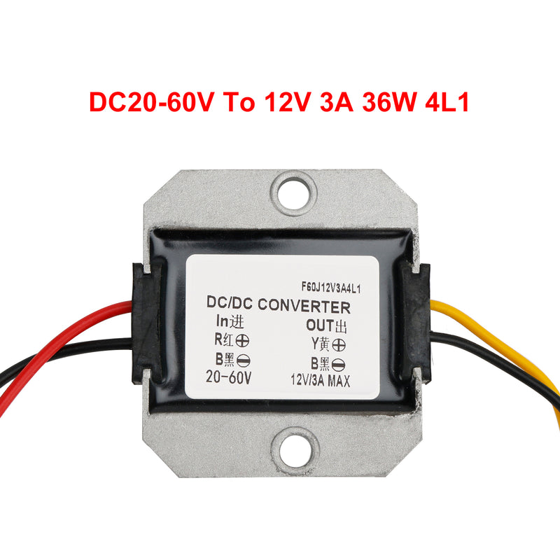 3-30A Waterproof DC/DC Converter Power Supply Regulator 20-60V Step Down To 12V