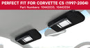1997-2004 Corvette C5 10442033 10442034 Sun Visor Vanity Mirror Black SunVisors Pair Shaded