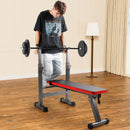 Adjustable Weight Bench Folding Bench Press w/Barbell Rack Pec workout