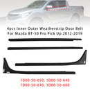 4pcs Inner Outer Weatherstrip Door Belt For Mazda BT-50 Pro Pick Up 2012-2019