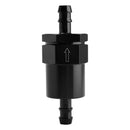Black Inline EFI Fuel Systems Filter Adapter 3/8" Barb With 30 Micron Filter Element