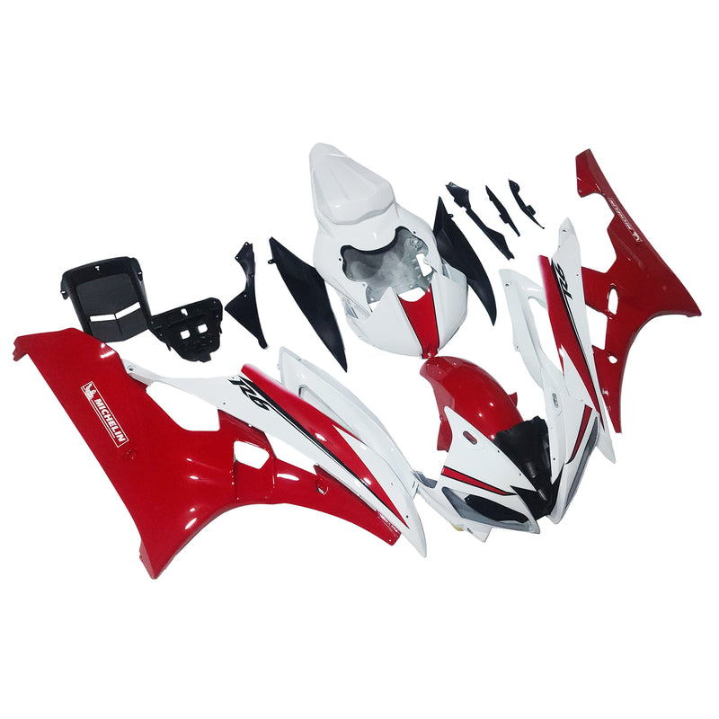 Fairings 2006-2007 Yamaha YZF-R6 White Red Michelin  R6 Racing Generic