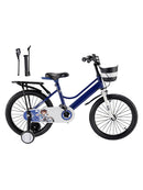 18" Kids Bike for Boys and Girls with auxiliary wheels & Rack Dark Blue