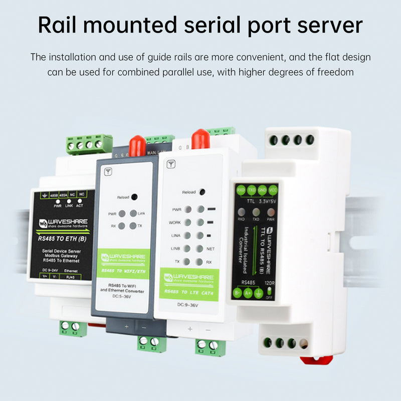 TTL to RS485 Electrical Isolation Module DIN Rail Serial 600W Lightning Protect
