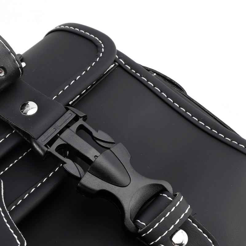 Pu Side Tail Bag Saddlebag Storage Pannier Luggage For Scooter Motorcycle Black