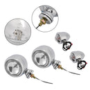 #D19 Motorcycle Spotlight Headlight Fog Beam Chrome Fit For Motorcycle Scooter