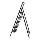 5 Step Ladder, Foldable Step Stool, Aluminum Step Ladder with Anti-Slip Pedal