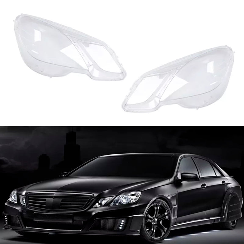 2PCS Front Headlight Glass Clear Cover For Mercedes Benz E-Class W212 2009-2014