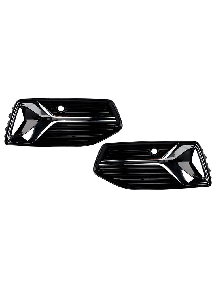 2PCS Front Bumper Fog Light Cover Grille Grill Fit Audi A6 C8 2019-2023