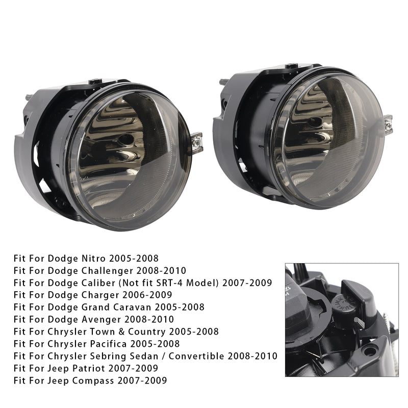 Pair Fog Lights For Dodge Chrysler Caliber Jeep Compass 4805857AA