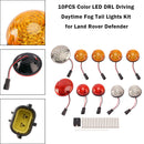 1983-1990 For Land Rover Defender 90/110 10PCS Color LED DRL Driving Daytime Fog Tail Lights Kit