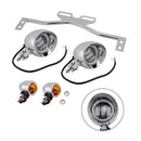 Motorcycle Beam Headlight Fog Lamp Custom Chrome