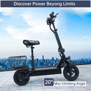 400W Electric Scooter for Adult with Seat 10" Commuter Electric Scooter with Carry Basket Up to 25 20MPH 25Miles Range