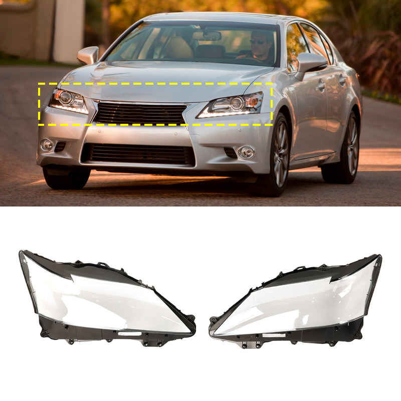 Lexus GS350 GS450H 2013-2015 Left+Right Headlight Lens Cover