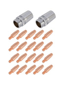 20 X Contact Tips 2 X Nozzle 186405 For Miller Spoolmate 100/185/3035 Spool Gun