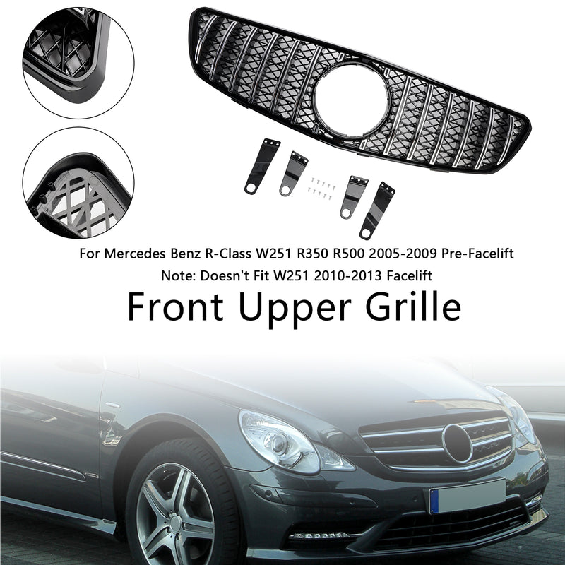 Front Bumper Grille Grill Fit Mercedes-Benz R-Class W251 R350 R500 2005-2009