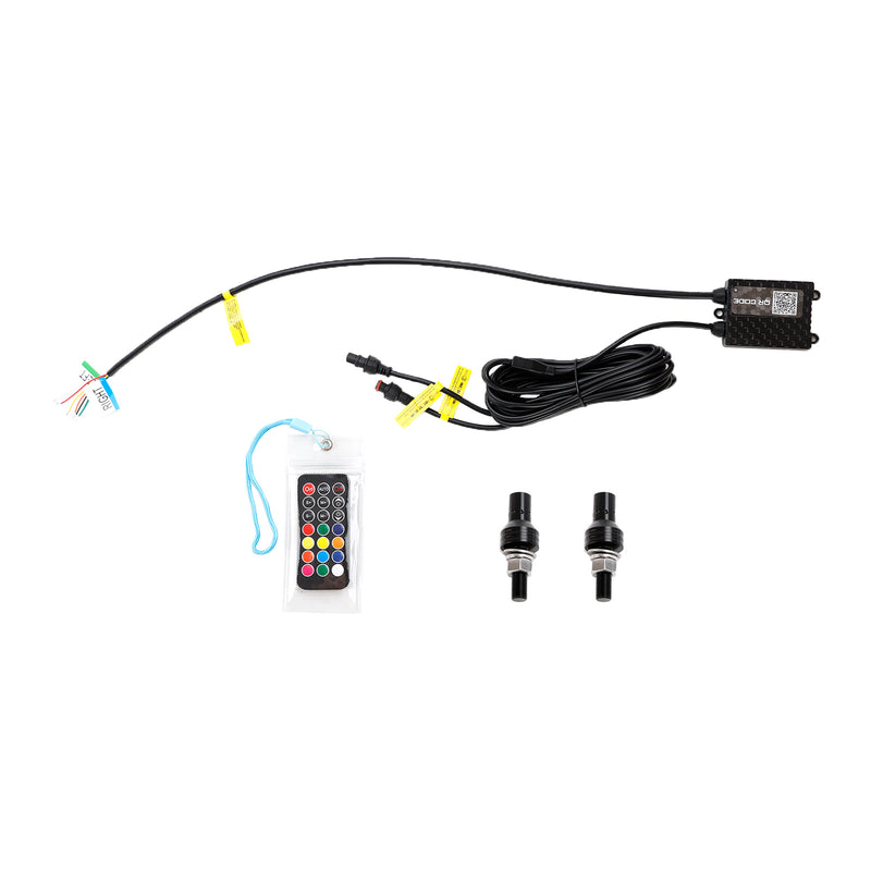 2X 2ft RGB LED APP Whip Lights Antenna W/ Flag Remote Control For Polaris UTV ATV