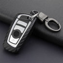Leather Silicone Car Key Case Cover With Buckle For BMW Square