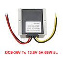 Waterproof DC 9-36V To DC 13.8V 5A Voltage Stabilizer Car Power Supply Regulator