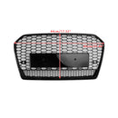 RS6 Style Honeycomb Mesh Front Grille Grill Fit Audi A6 S6 C7 2016-2018 Black