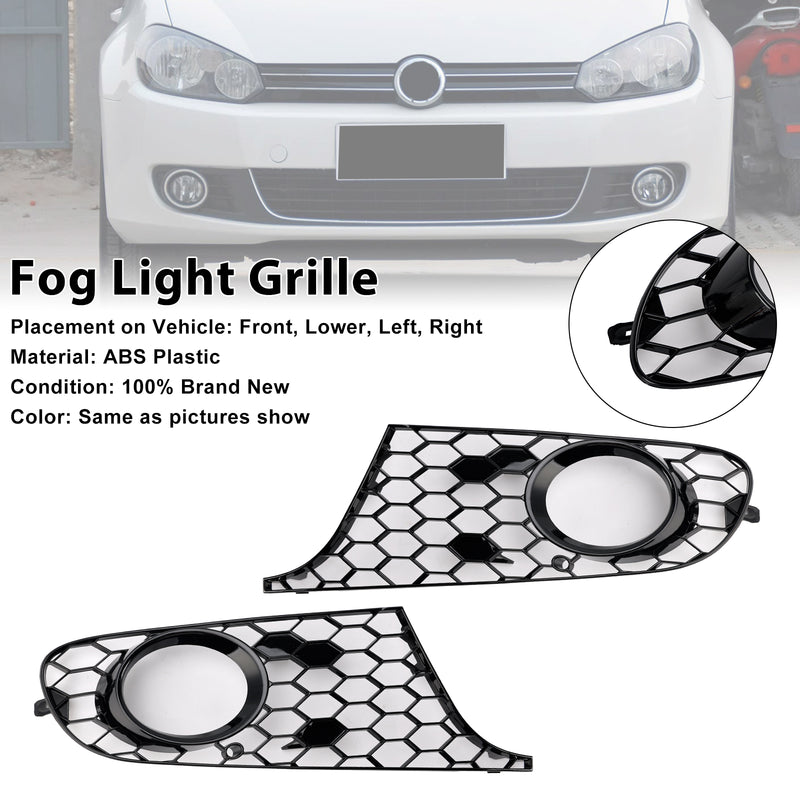2PCS Fog Light Cover Grille Grill 5K0853665 Fit VW MK6 Golf Jetta 2009-2013