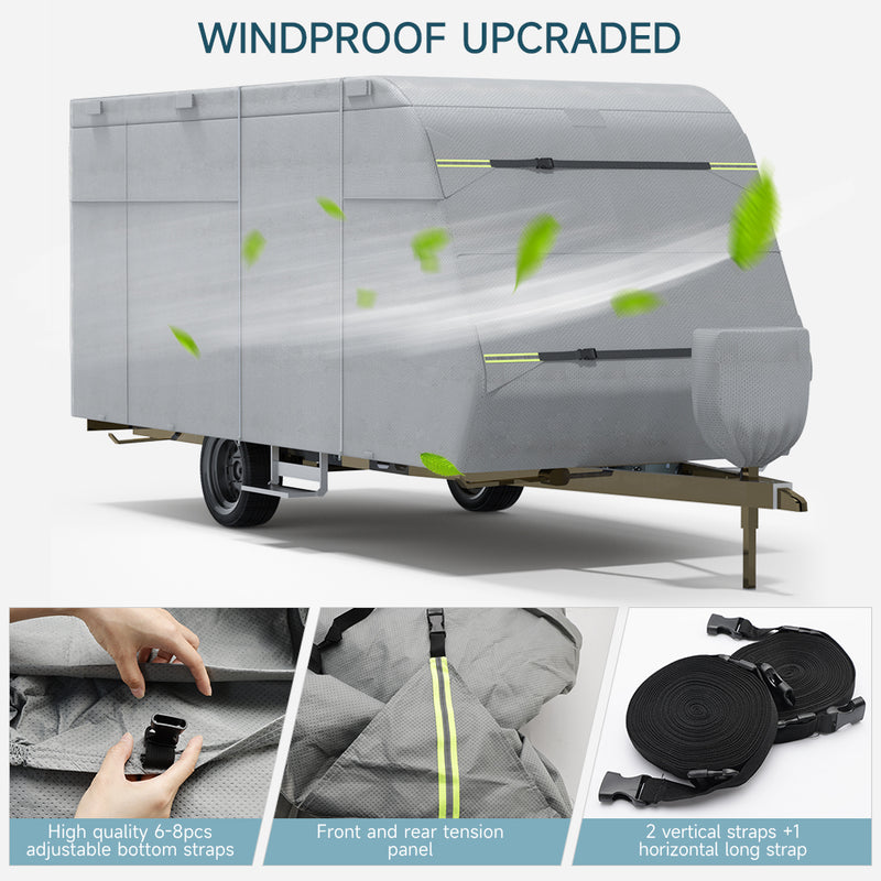 5 Layers Camper Cover 27'-30' Travel Trailer RV Cover Windproof Extra Thick  with Adhesive Repair Patches