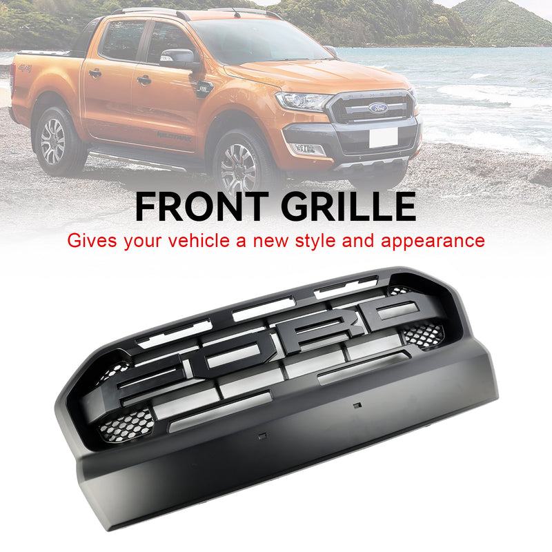 Ford Ranger 2015-2019 T7 Matt Black Ranger Raptor Style Front Bumper Grill