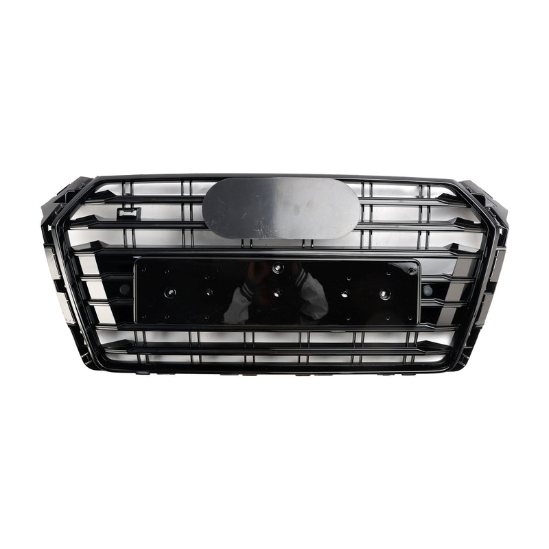 S4 Style Bumper Mesh Hex Grille Grill Fit Audi A4/S4 B9 2017-2018 Black