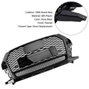 RSQ3 Style Front Honeycomb Grill Grille Fit Audi Q3 2016-2018 Gloss Black
