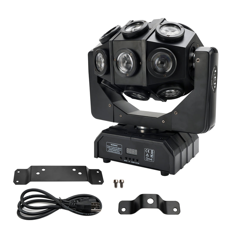 180W Moving Head 18 LED Rotating Beam DMX Stage Light RGBW DJ Disco Party Effect