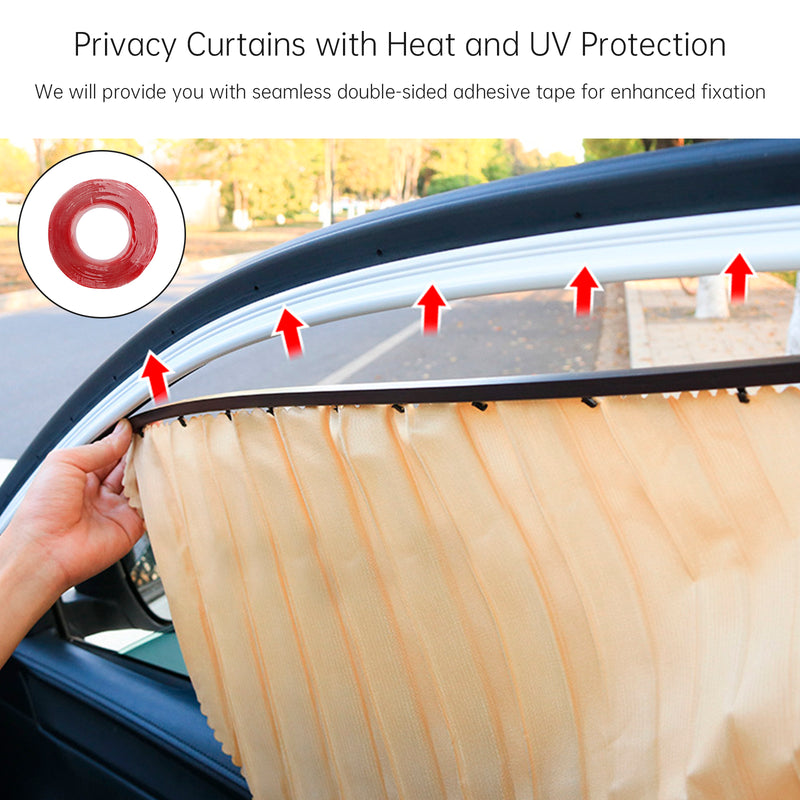 4 PCS Universal Car Side Window Sun Shades Gold For Breast feeding Taking a nap