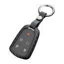Leather Silicone Car Key Case Cover With Buckle For Cadillac