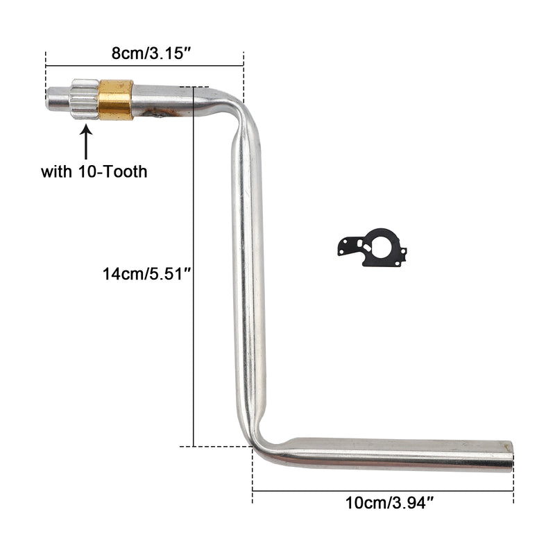 Truck Camper Crank Handle For Slide-in Truck Campers with 10-Tooth Gear On The End