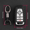 Leather Silicone Car Key Case Cover With Buckle For Ford Smart
