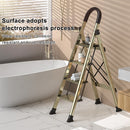 4 Step Ladder 330lb Capacity Portable Folding Step Stool with Anti-Slip Sturdy and Wide Pedal Multi-Use Aluminum Stepladder for Home Kitchen Office Gold