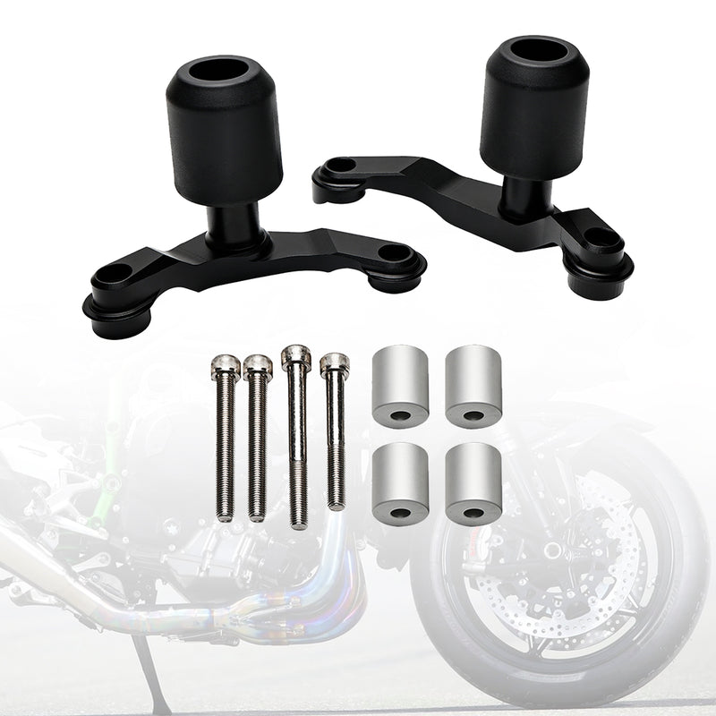 Kawasaki Zh2 2020-2023 Cnc Anti-Crash Frame Sliders Protector Black Fedex Express