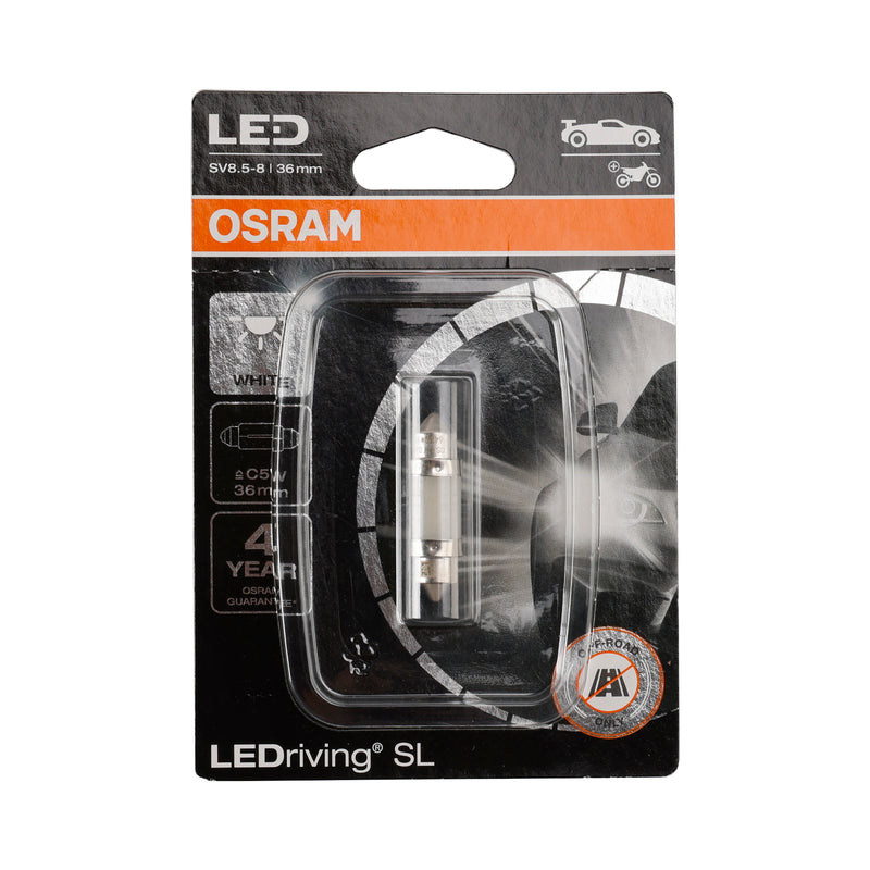 Car Light LEDriving SL C5W 6418DWP 36MM 12V 0.6W 6000K For OSRAM