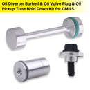Oil Diverter Barbell & Oil Valve Plug & Oil Pickup Tube Hold Down Kit for GM LS